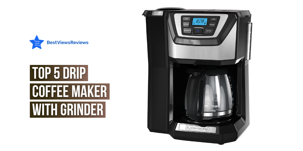 Drip coffee maker with grinder