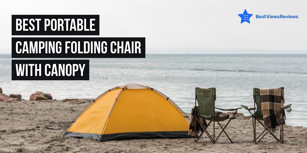 portable camping folding chair with canopy