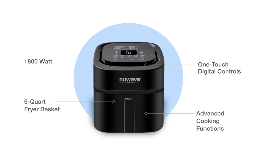 Experience the convenience of the Nuwave Brio 6 Qt Digital Air Fryer - a user-friendly and efficient kitchen tool for healthier cooking.